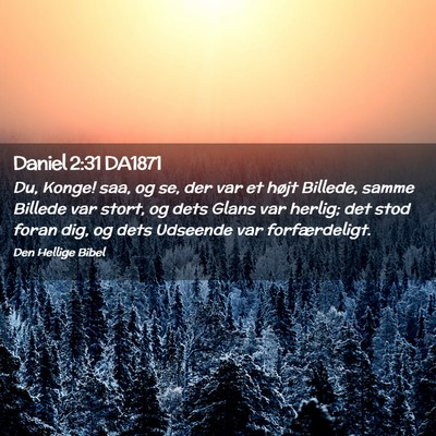 Picture 02 - Daniel 2:31 DA1871 - Du, Konge! saa, og se, der var et højt Billede, - Bible Verse Picture