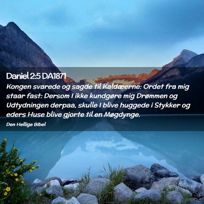 Picture 02 - Daniel 2:5 DA1871 - Kongen svarede og sagde til Kaldæerne: Ordet fra - Bible Verse Picture