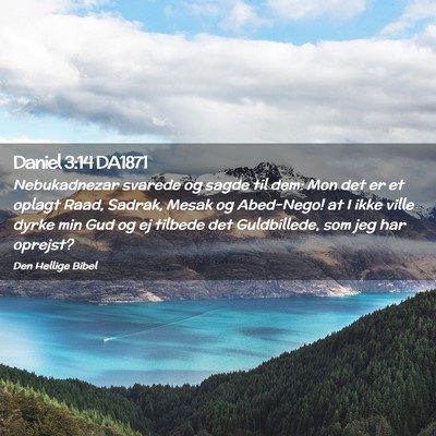 Picture 02 - Daniel 3:14 DA1871 - Nebukadnezar svarede og sagde til dem: Mon det er - Bible Verse Picture