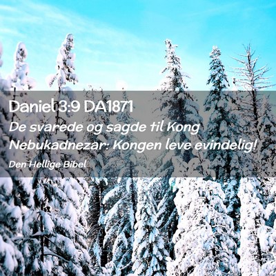 Picture 02 - Daniel 3:9 DA1871 - De svarede og sagde til Kong Nebukadnezar: Kongen - Bible Verse Picture