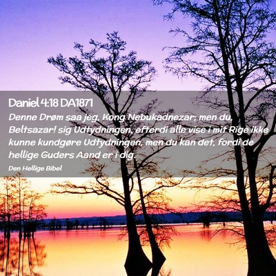Picture 02 - Daniel 4:18 DA1871 - Denne Drøm saa jeg, Kong Nebukadnezar; men du, - Bible Verse Picture