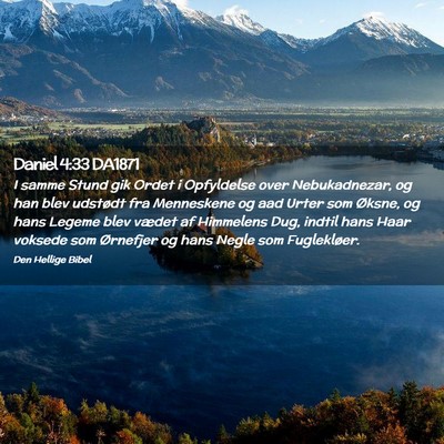 Picture 02 - Daniel 4:33 DA1871 - I samme Stund gik Ordet i Opfyldelse over - Bible Verse Picture