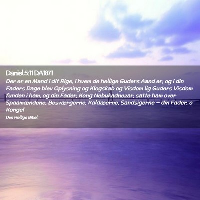 Picture 02 - Daniel 5:11 DA1871 - Der er en Mand i dit Rige, i hvem de hellige - Bible Verse Picture