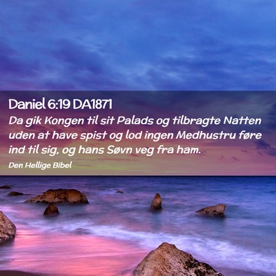 Picture 02 - Daniel 6:19 DA1871 - Da gik Kongen til sit Palads og tilbragte Natten - Bible Verse Picture