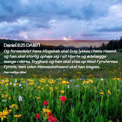 Picture 02 - Daniel 8:25 DA1871 - Og formedelst hans Klogskab skal Svig lykkes i - Bible Verse Picture