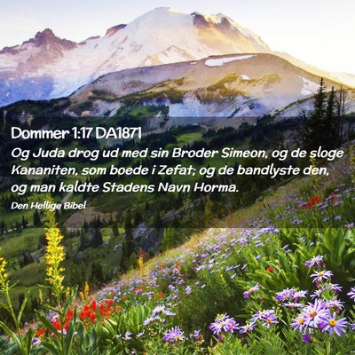Picture 02 - Dommer 1:17 DA1871 - Og Juda drog ud med sin Broder Simeon, og de - Bible Verse Picture