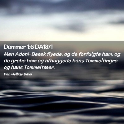 Picture 02 - Dommer 1:6 DA1871 - Men Adoni-Besek flyede, og de forfulgte ham; og - Bible Verse Picture