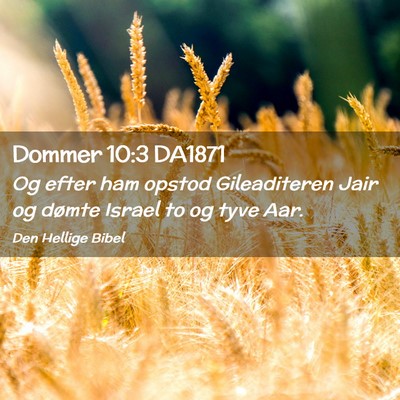 Picture 02 - Dommer 10:3 DA1871 - Og efter ham opstod Gileaditeren Jair og dømte - Bible Verse Picture