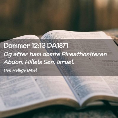 Picture 02 - Dommer 12:13 DA1871 - Og efter ham dømte Pireathoniteren Abdon, - Bible Verse Picture
