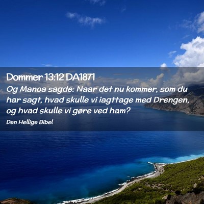 Picture 02 - Dommer 13:12 DA1871 - Og Manoa sagde: Naar det nu kommer, som du har - Bible Verse Picture