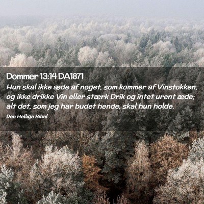 Picture 02 - Dommer 13:14 DA1871 - Hun skal ikke æde af noget, som kommer af - Bible Verse Picture