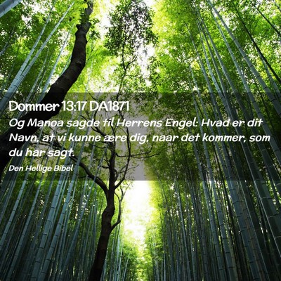 Picture 02 - Dommer 13:17 DA1871 - Og Manoa sagde til Herrens Engel: Hvad er dit - Bible Verse Picture