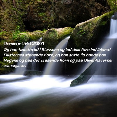 Picture 02 - Dommer 15:5 DA1871 - Og han tændte Ild i Blussene og lod dem fare ind - Bible Verse Picture