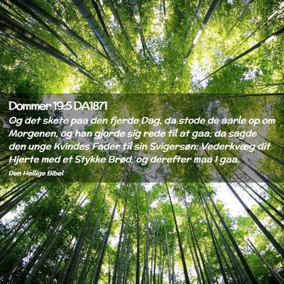 Picture 02 - Dommer 19:5 DA1871 - Og det skete paa den fjerde Dag, da stode de - Bible Verse Picture