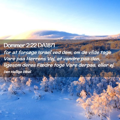 Picture 02 - Dommer 2:22 DA1871 - for at forsøge Israel ved dem, om de vilde tage - Bible Verse Picture