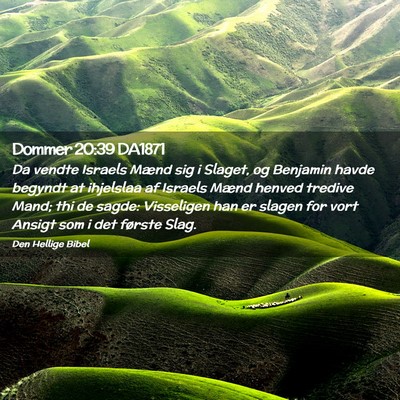 Picture 02 - Dommer 20:39 DA1871 - Da vendte Israels Mænd sig i Slaget, og Benjamin - Bible Verse Picture