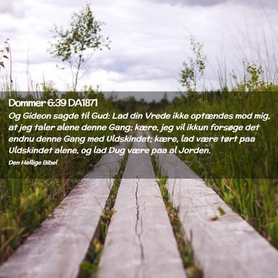 Picture 02 - Dommer 6:39 DA1871 - Og Gideon sagde til Gud: Lad din Vrede ikke - Bible Verse Picture