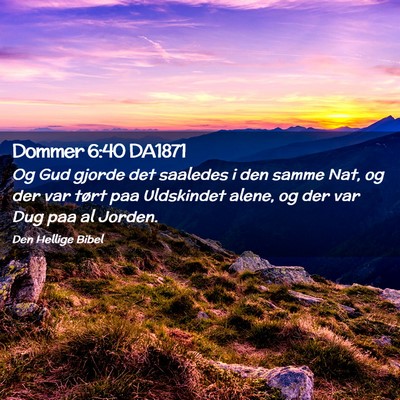 Picture 02 - Dommer 6:40 DA1871 - Og Gud gjorde det saaledes i den samme Nat, og - Bible Verse Picture