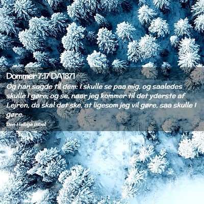 Picture 02 - Dommer 7:17 DA1871 - Og han sagde til dem: I skulle se paa mig, og - Bible Verse Picture