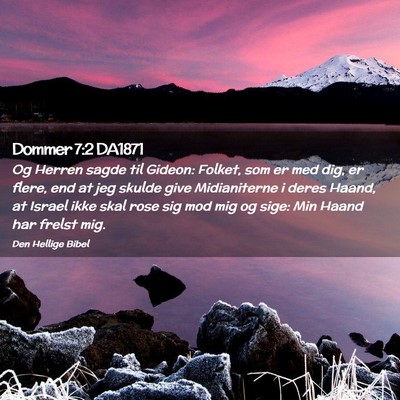 Picture 02 - Dommer 7:2 DA1871 - Og Herren sagde til Gideon: Folket, som er med - Bible Verse Picture