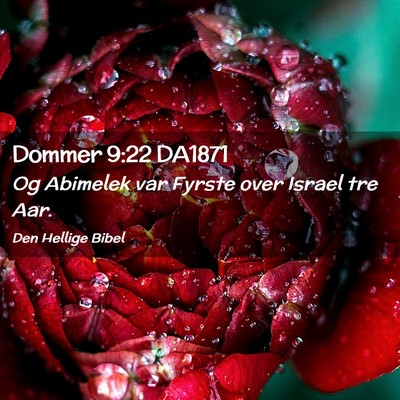 Picture 02 - Dommer 9:22 DA1871 - Og Abimelek var Fyrste over Israel tre - Bible Verse Picture