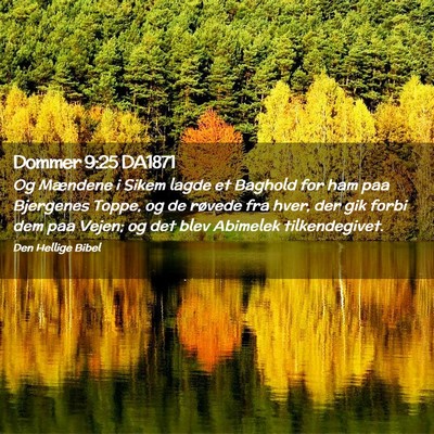 Picture 02 - Dommer 9:25 DA1871 - Og Mændene i Sikem lagde et Baghold for ham paa - Bible Verse Picture