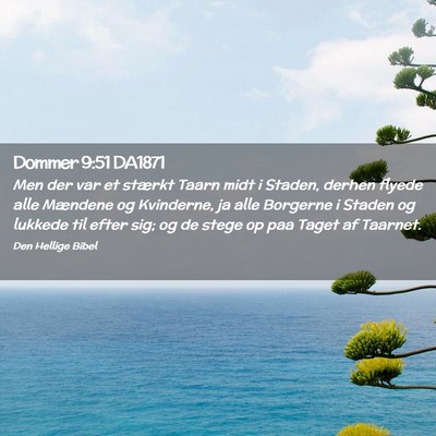 Picture 02 - Dommer 9:51 DA1871 - Men der var et stærkt Taarn midt i Staden, - Bible Verse Picture