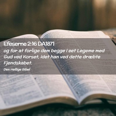 Picture 02 - Efeserne 2:16 DA1871 - og for at forlige dem begge i eet Legeme med Gud - Bible Verse Picture