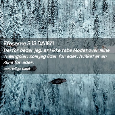 Picture 02 - Efeserne 3:13 DA1871 - Derfor beder jeg, at I ikke tabe Modet over mine - Bible Verse Picture