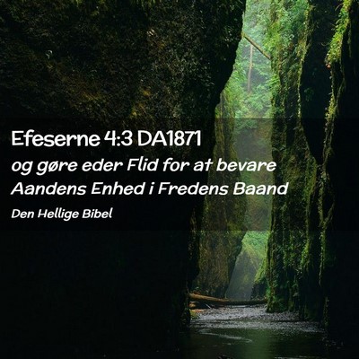 Picture 02 - Efeserne 4:3 DA1871 - og gøre eder Flid for at bevare Aandens Enhed i - Bible Verse Picture