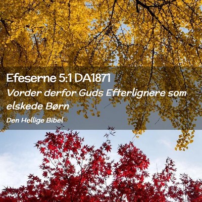 Picture 02 - Efeserne 5:1 DA1871 - Vorder derfor Guds Efterlignere som elskede - Bible Verse Picture