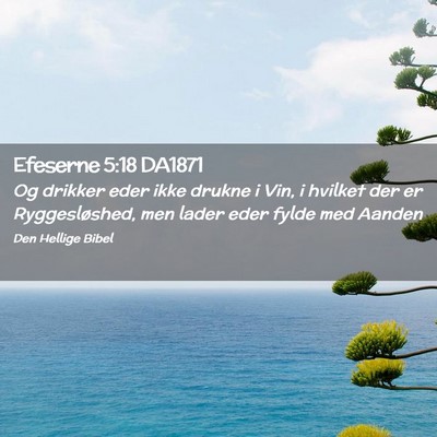 Picture 02 - Efeserne 5:18 DA1871 - Og drikker eder ikke drukne i Vin, i hvilket der - Bible Verse Picture