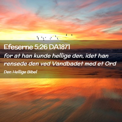 Picture 02 - Efeserne 5:26 DA1871 - for at han kunde hellige den, idet han rensede - Bible Verse Picture