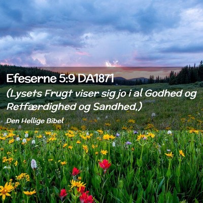 Picture 02 - Efeserne 5:9 DA1871 - (Lysets Frugt viser sig jo i al Godhed og - Bible Verse Picture