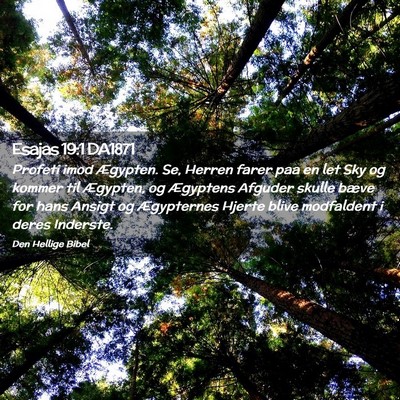 Picture 02 - Esajas 19:1 DA1871 - Profeti imod Ægypten. Se, Herren farer paa en - Bible Verse Picture