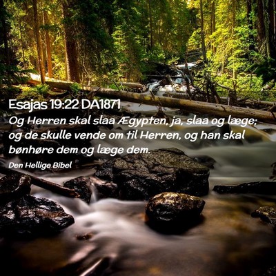 Picture 02 - Esajas 19:22 DA1871 - Og Herren skal slaa Ægypten, ja, slaa og læge; - Bible Verse Picture