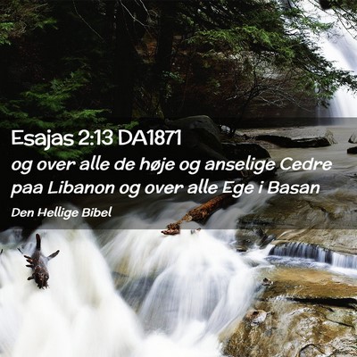 Picture 02 - Esajas 2:13 DA1871 - og over alle de høje og anselige Cedre paa - Bible Verse Picture