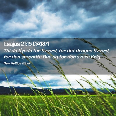 Picture 02 - Esajas 21:15 DA1871 - Thi de flyede for Sværd, for det dragne Sværd, - Bible Verse Picture