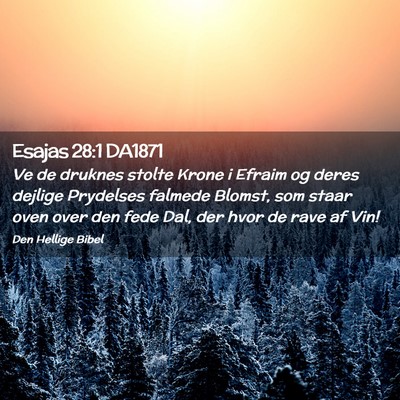 Picture 02 - Esajas 28:1 DA1871 - Ve de druknes stolte Krone i Efraim og deres - Bible Verse Picture