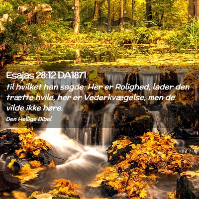 Picture 02 - Esajas 28:12 DA1871 - til hvilket han sagde: Her er Rolighed, lader den - Bible Verse Picture