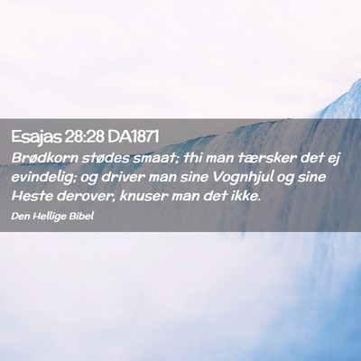 Picture 02 - Esajas 28:28 DA1871 - Brødkorn stødes smaat; thi man tærsker det ej - Bible Verse Picture