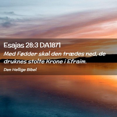 Picture 02 - Esajas 28:3 DA1871 - Med Fødder skal den trædes ned, de druknes - Bible Verse Picture