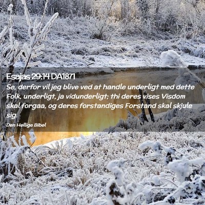 Picture 02 - Esajas 29:14 DA1871 - Se, derfor vil jeg blive ved at handle underligt - Bible Verse Picture