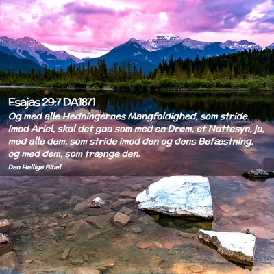 Picture 02 - Esajas 29:7 DA1871 - Og med alle Hedningernes Mangfoldighed, som - Bible Verse Picture