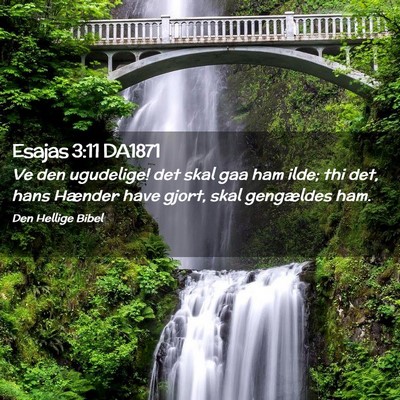 Picture 02 - Esajas 3:11 DA1871 - Ve den ugudelige! det skal gaa ham ilde; thi det, - Bible Verse Picture