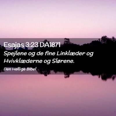 Picture 02 - Esajas 3:23 DA1871 - Spejlene og de fine Linklæder og Hvivklæderne - Bible Verse Picture
