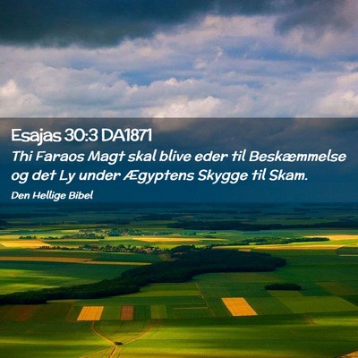 Picture 02 - Esajas 30:3 DA1871 - Thi Faraos Magt skal blive eder til Beskæmmelse - Bible Verse Picture