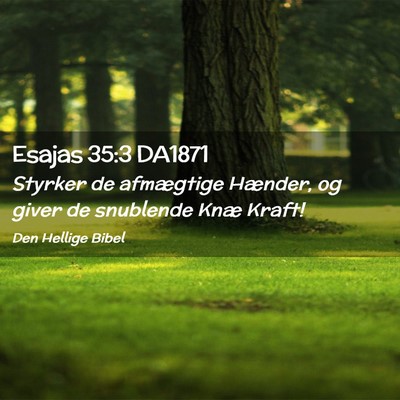 Picture 02 - Esajas 35:3 DA1871 - Styrker de afmægtige Hænder, og giver de - Bible Verse Picture
