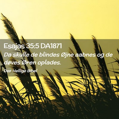Picture 02 - Esajas 35:5 DA1871 - Da skulle de blindes Øjne aabnes og de døves - Bible Verse Picture