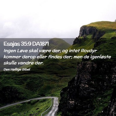 Picture 02 - Esajas 35:9 DA1871 - Ingen Løve skal være der, og intet Rovdyr - Bible Verse Picture